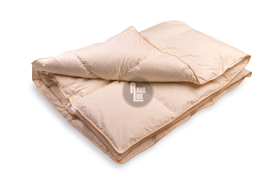 Натуральное пуховое одеяло 155x200см RL52 с 1.6КГ 70% наполнением гусиного пуха бежевое